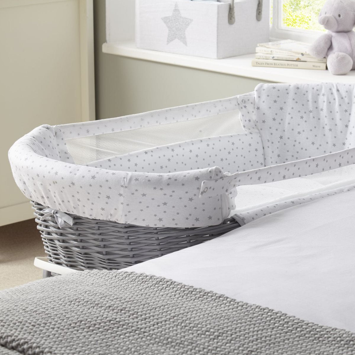 Clair De Lune Stars and Stripes Bedside Crib