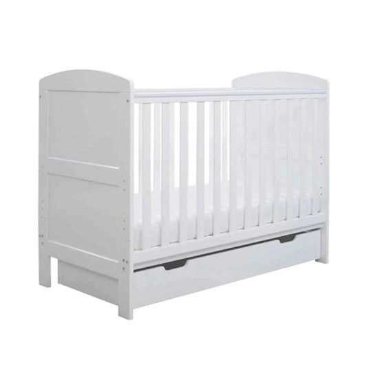 Ickle Bubba Coleby Mini Cot Bed & Under Drawer White - Without Mattress