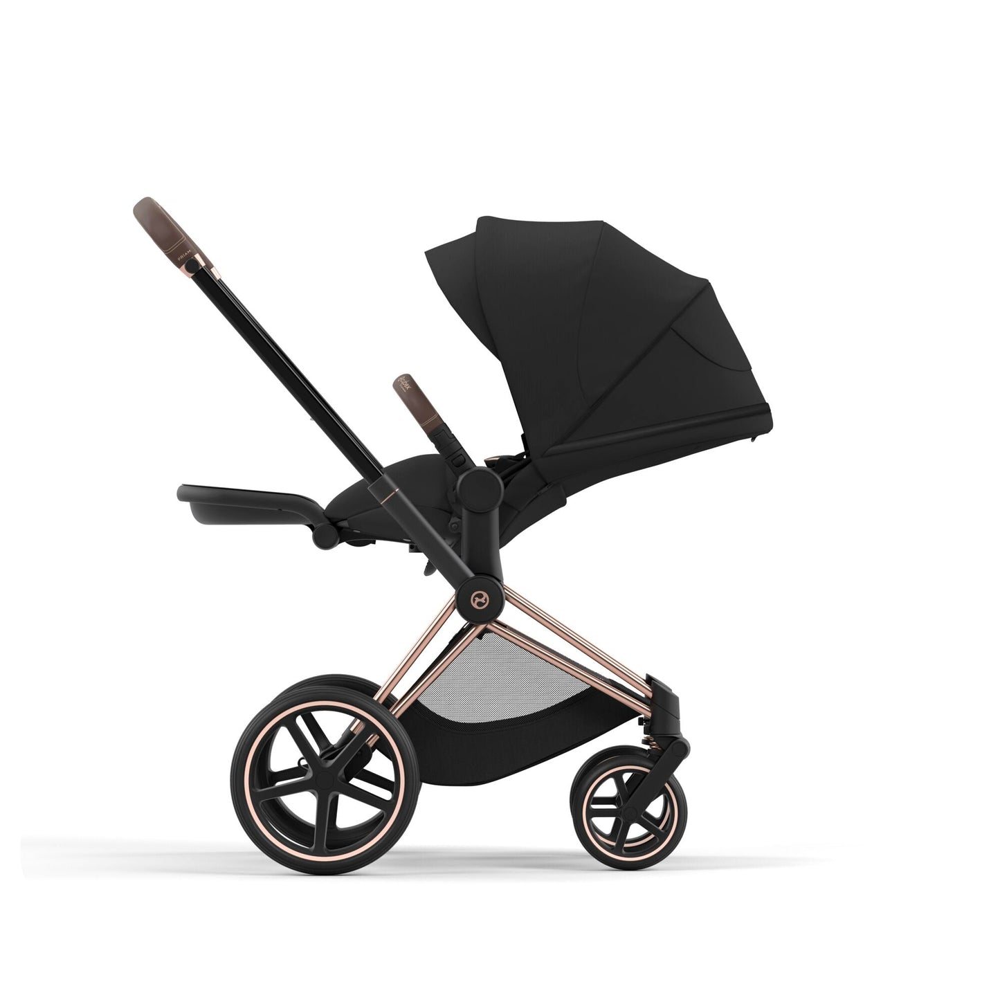 Cybex Priam Pram & Pushchair, Sepia Black on Rose Gold