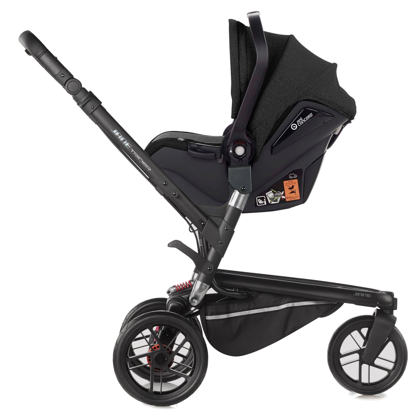 Jané Trider + Transporter Plus Carrycot, Black & Grey