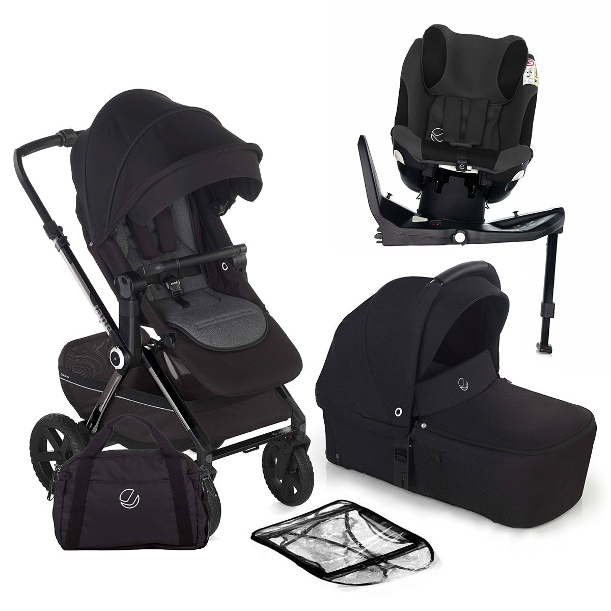 Jane Crosslight-3 Trio Fix with iKonic-2 Birth-4 Year Swivel Car Seat Bundle