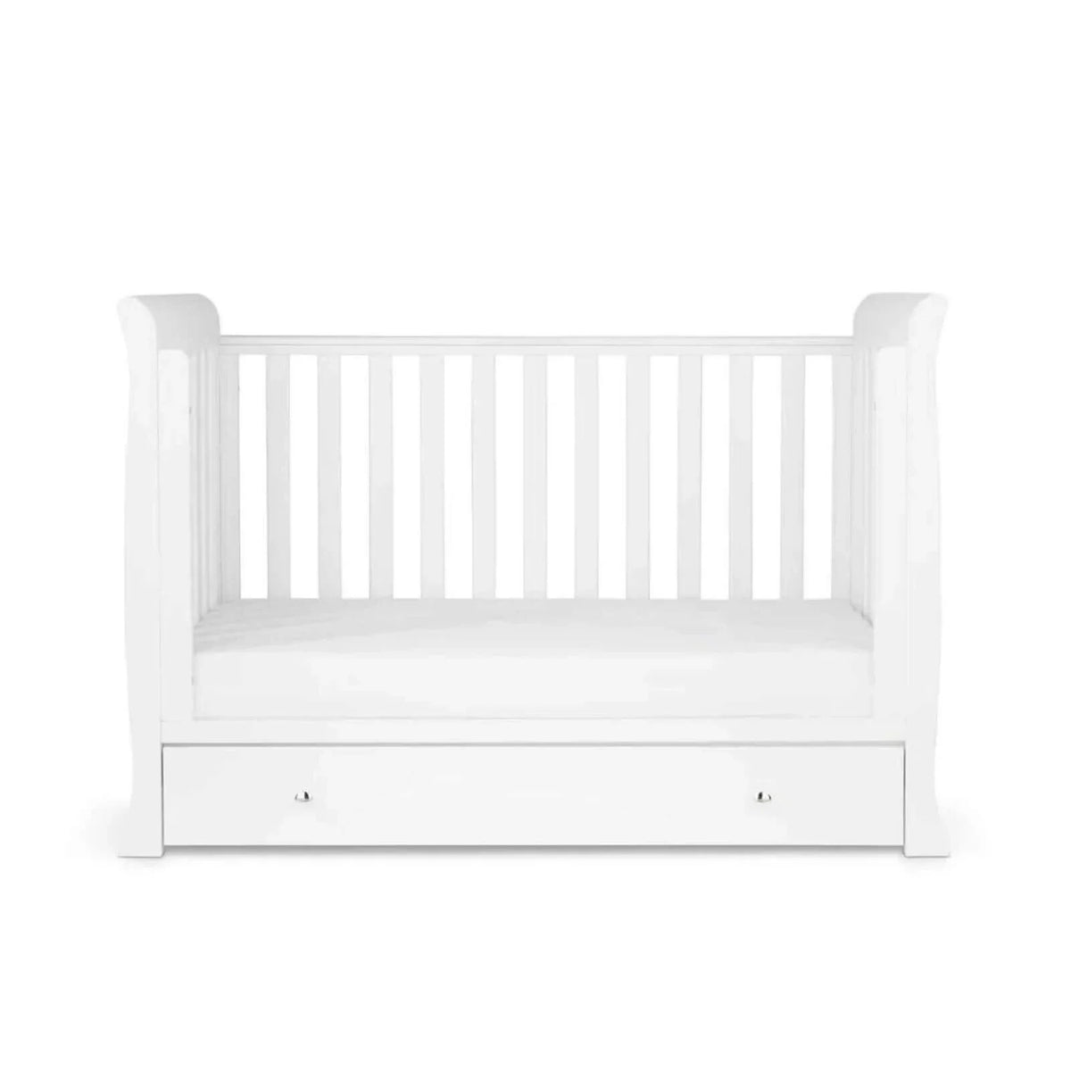 Ickle Bubba Snowdon Mini Cot Bed White - Fibre Mattress