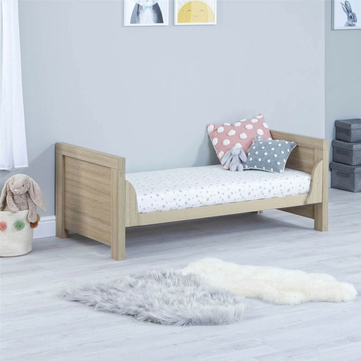 Babymore Luno 2 Piece Nursery Furniture Set with Drawer - Cot Bed with Drawer & Chest Changer