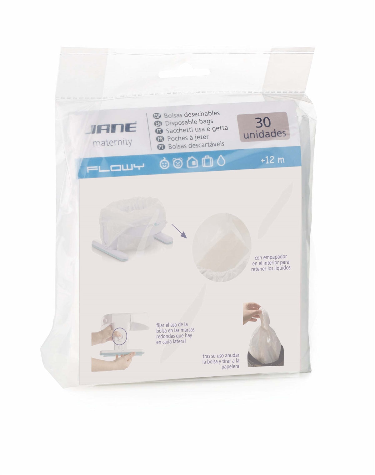 30pc Replacement Absorbent Disposable Bags for Flowy Travel Potty, Universal