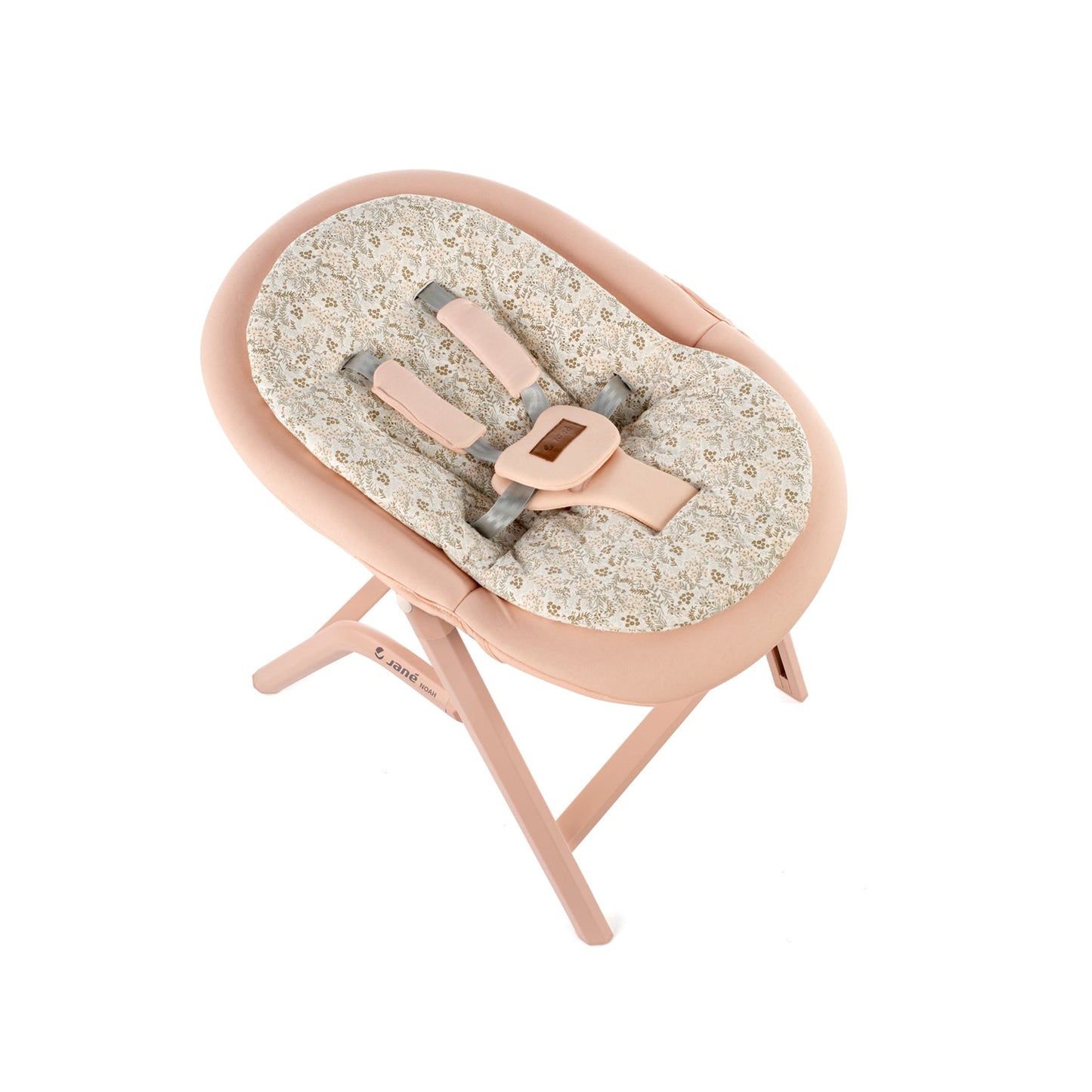 Jane Noah Highchair + Rocker Kit for Newborns – Convertible Beechwood Chair from birth to Adulthood, Botanic