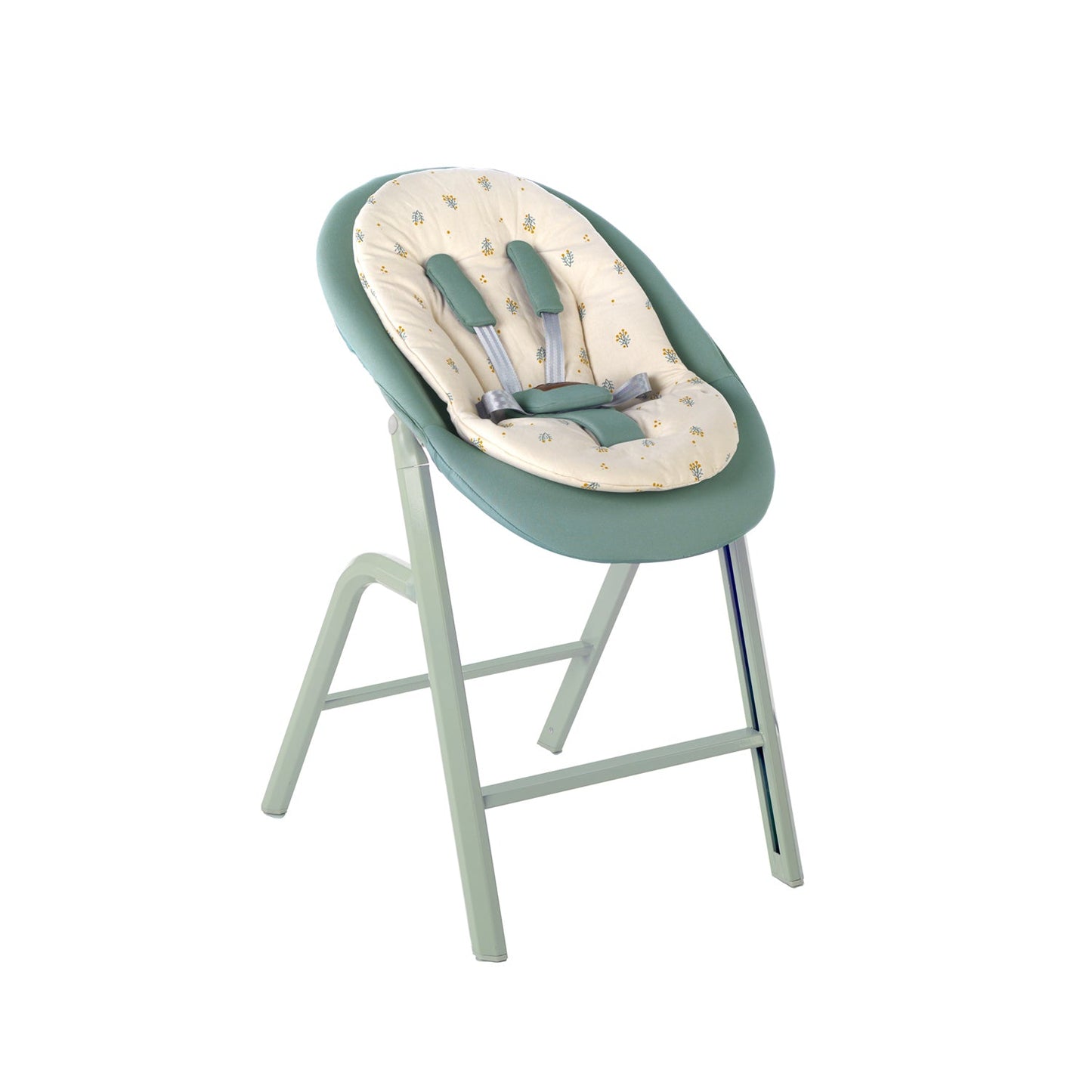 Jane Noah Highchair + Rocker Kit for Newborns – Convertible Beechwood Chair from birth to Adulthood, Botanic