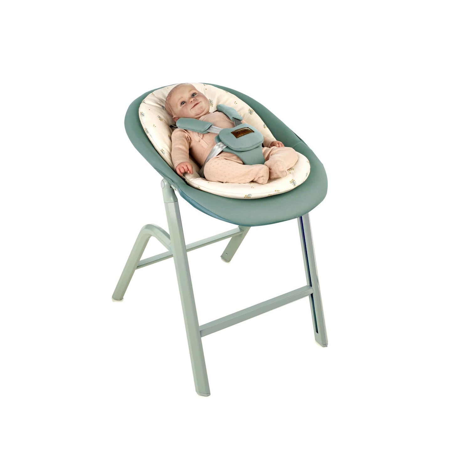 Jane Noah Highchair + Rocker Kit for Newborns – Convertible Beechwood Chair from birth to Adulthood, Botanic