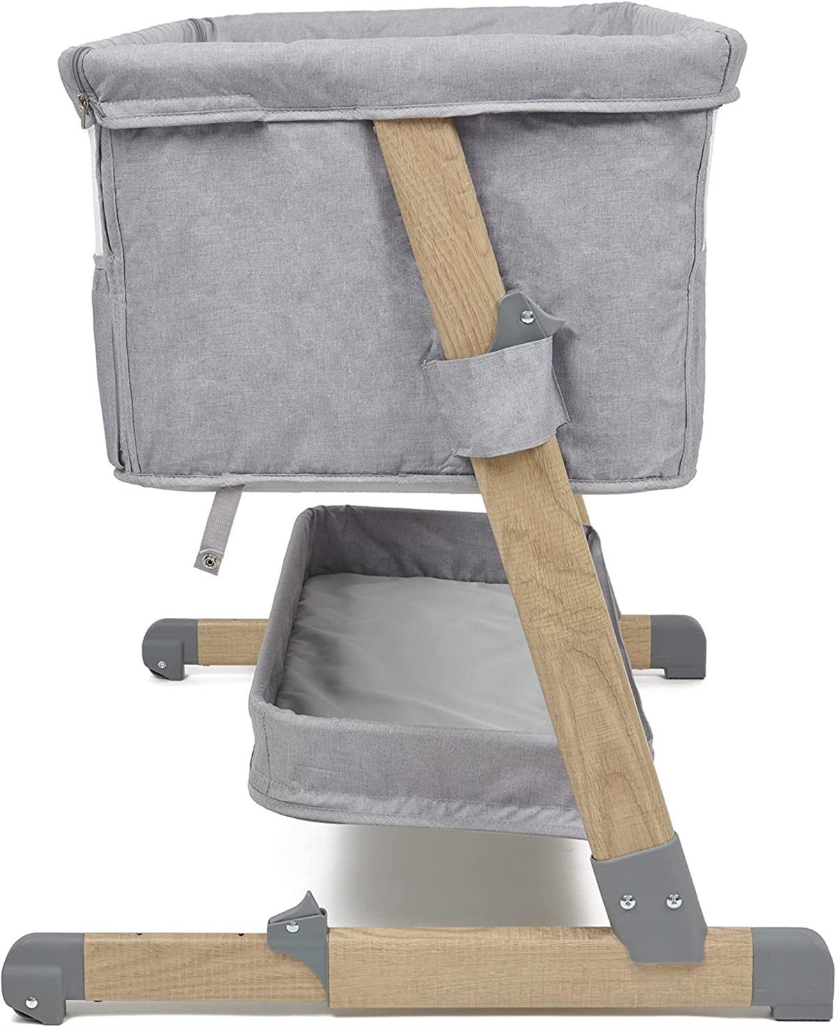 BabyLo Cozi Sleeper2 inc Storage Shelf, Mattress and in Wood Effect