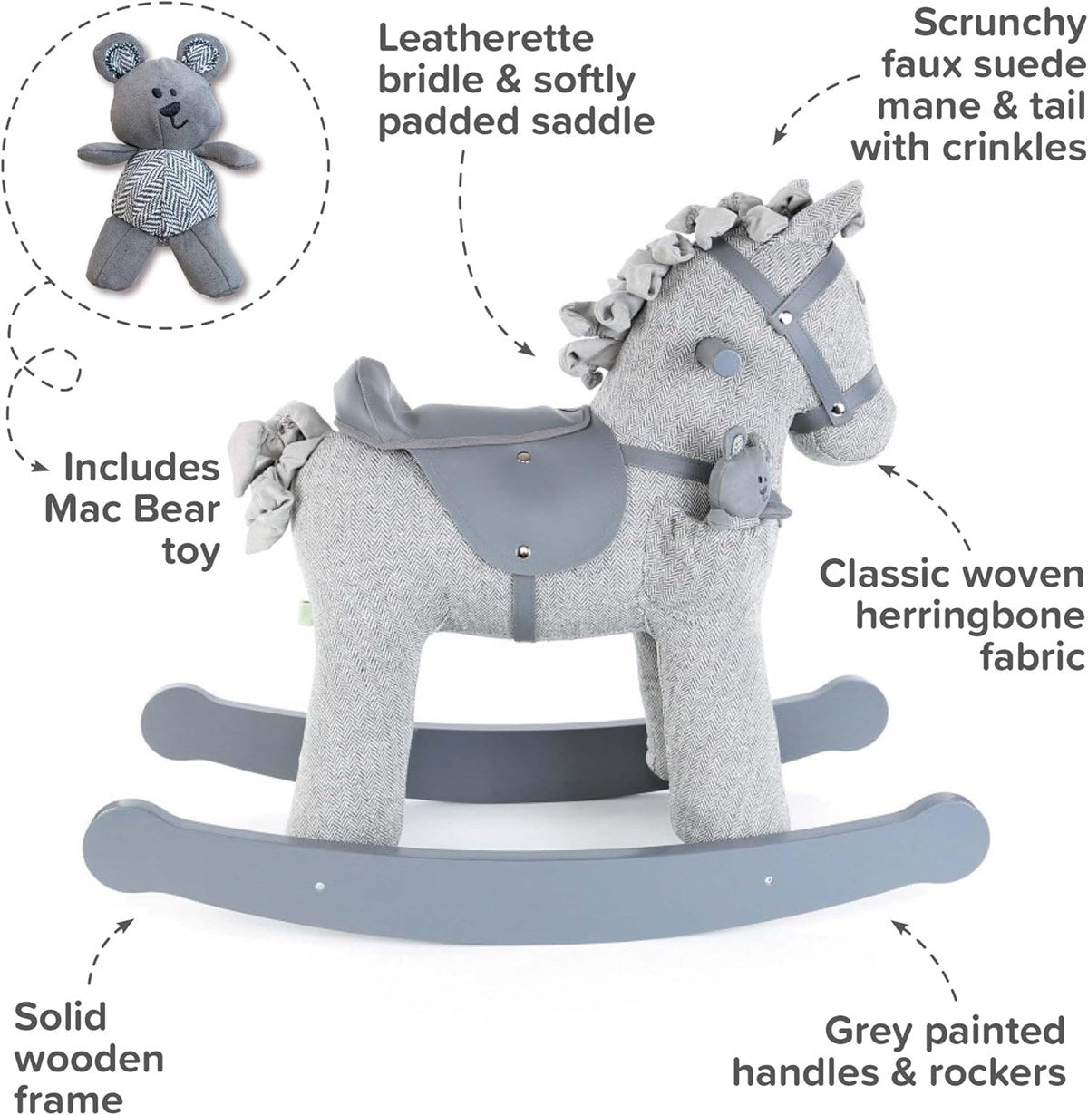 Little Bird Told Me Stirling & Mac Rocking Horse, 12 months+