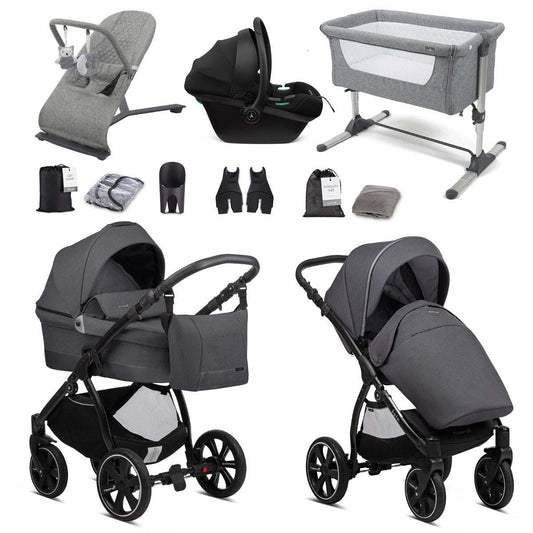 Noordi Sole Go 3in1 Essential Starter Travel & Nursery Bundle, Black