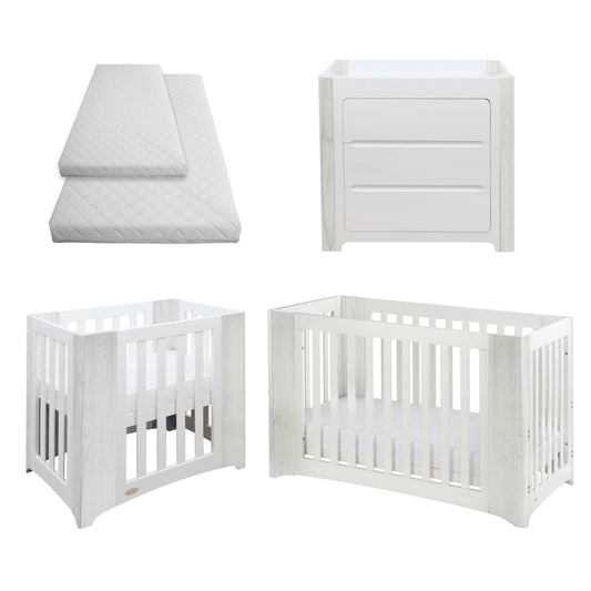 Cocoon Evoluer 4in1 Cotbed + Change Area Dresser, White / Grey
