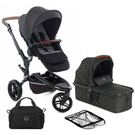 Jane Trider + Micro Pro Carrycot 3in1 Pram, Cold Black