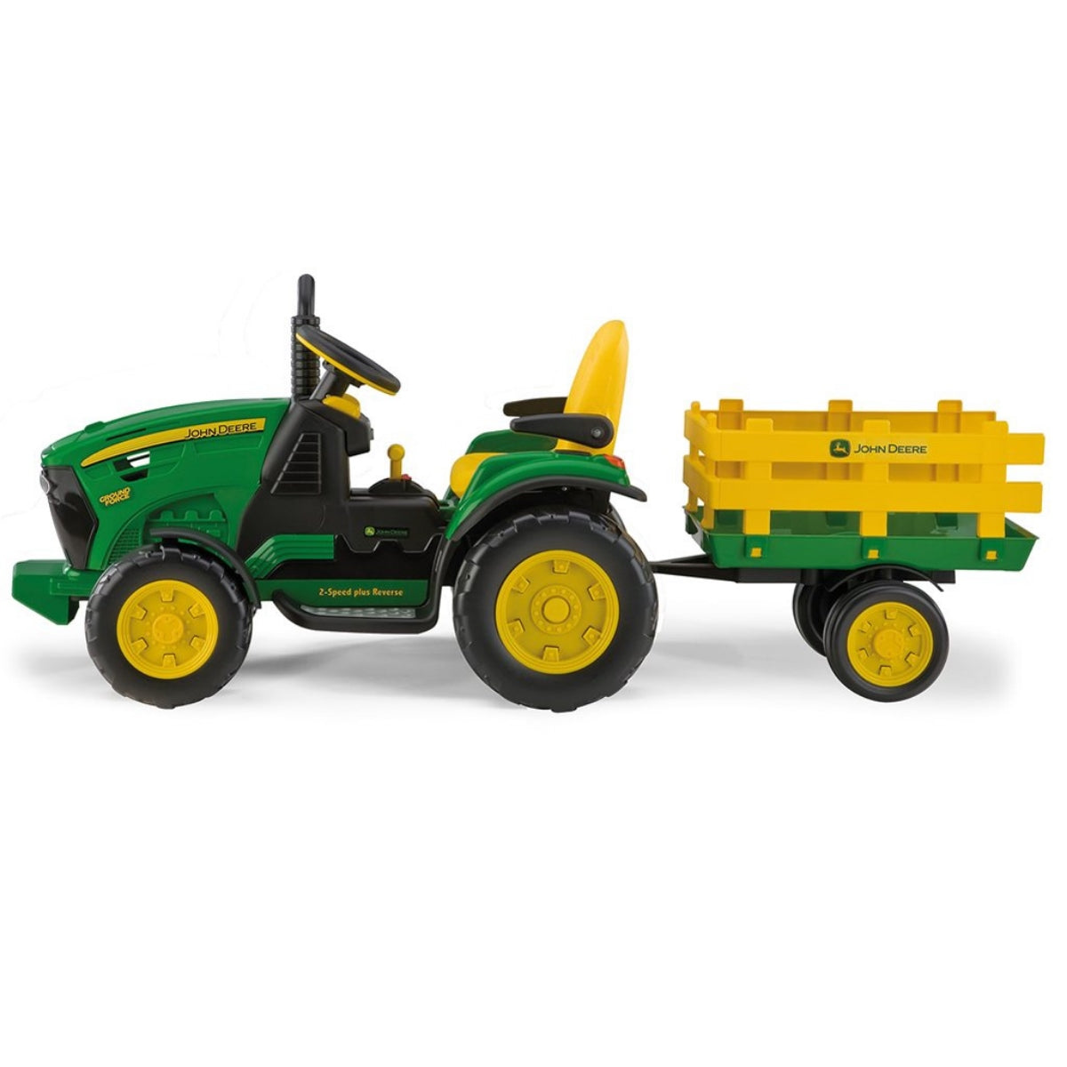 Peg Perego John Deere Ground Force + Trailer + Construction Outfit, 12V