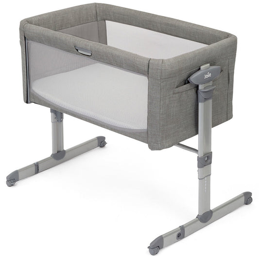 Joie Roomie Glide Co-Sleeper Bedside Crib - Foggy Grey
