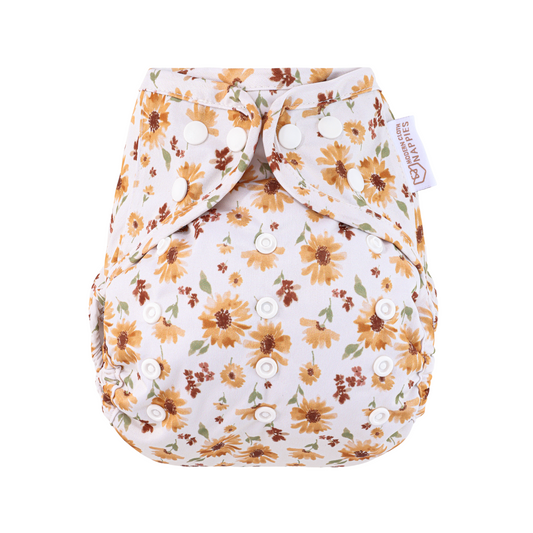 One Size Reusable Cloth Nappy Wrap - Meadow