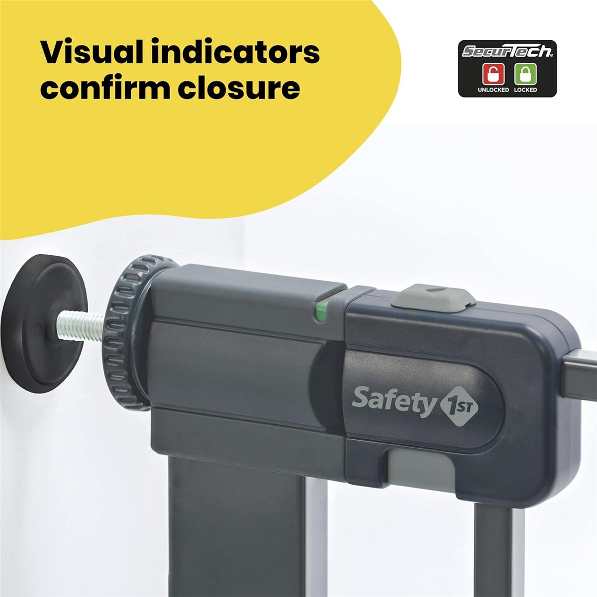 Safety 1st Easy Close Metal SecureTech Pressure Gate 73-80cm, Wood Effect