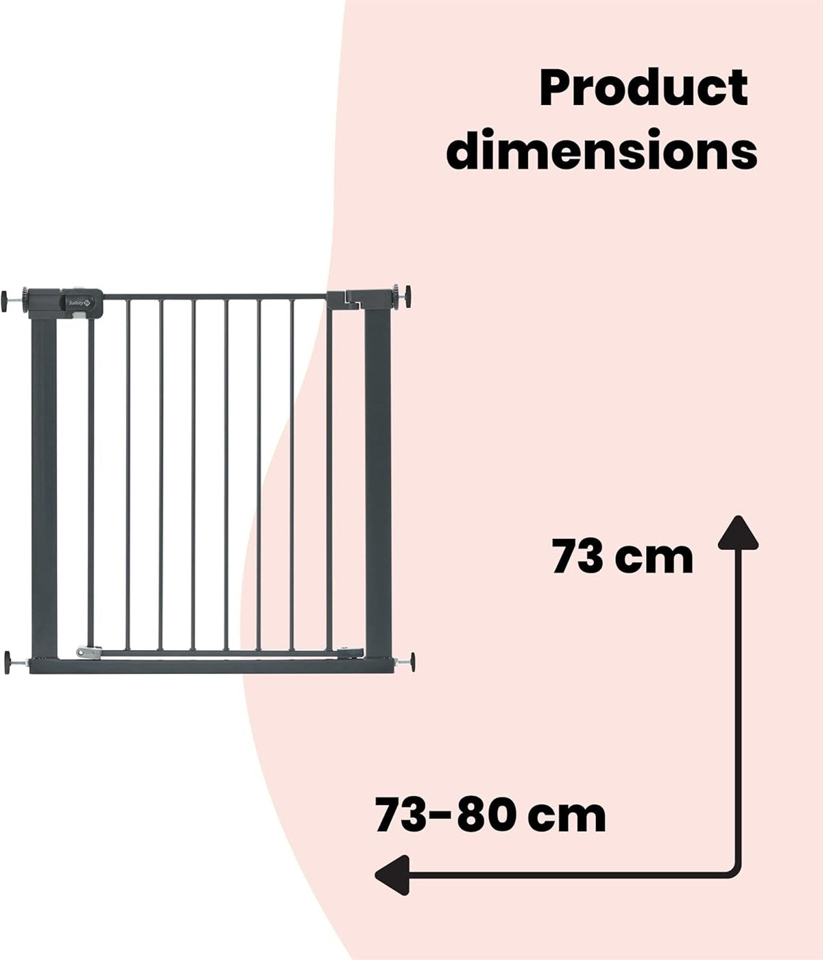 Safety 1st Easy Close Metal SecureTech Pressure Gate 73-80cm, Wood Effect