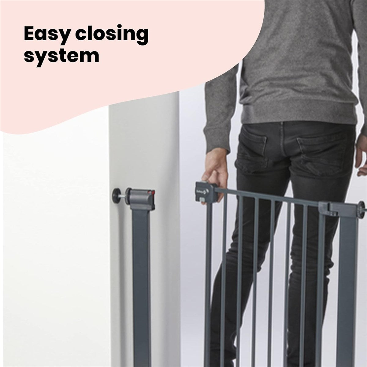 Safety 1st Easy Close Metal SecureTech Pressure Gate 73-80cm, Wood Effect
