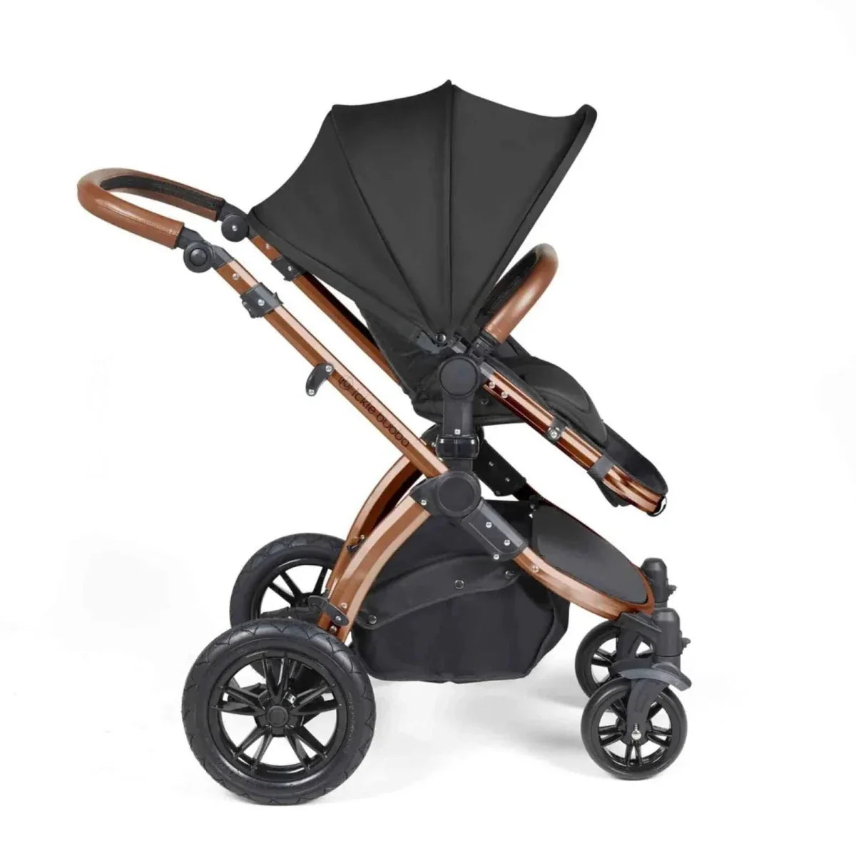 Ickle Bubba Stomp Luxe Travel System with i-Size Cirrus Car Seat & ISOFIX Base 12 pcs - Bronze & Midnight & Tan