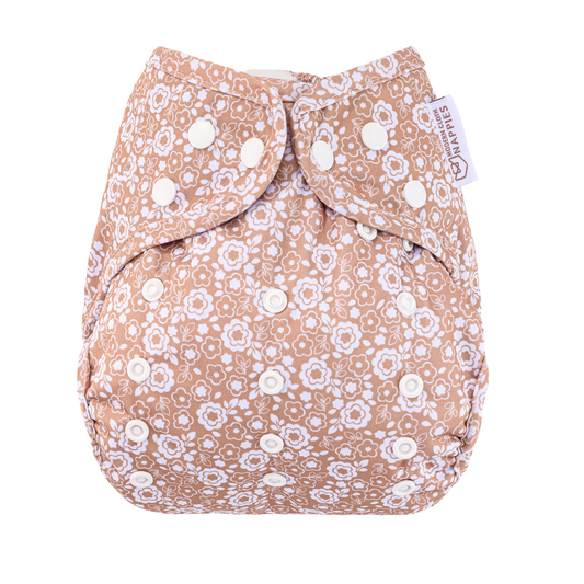One Size Reusable Cloth Nappy Wrap - Bloom