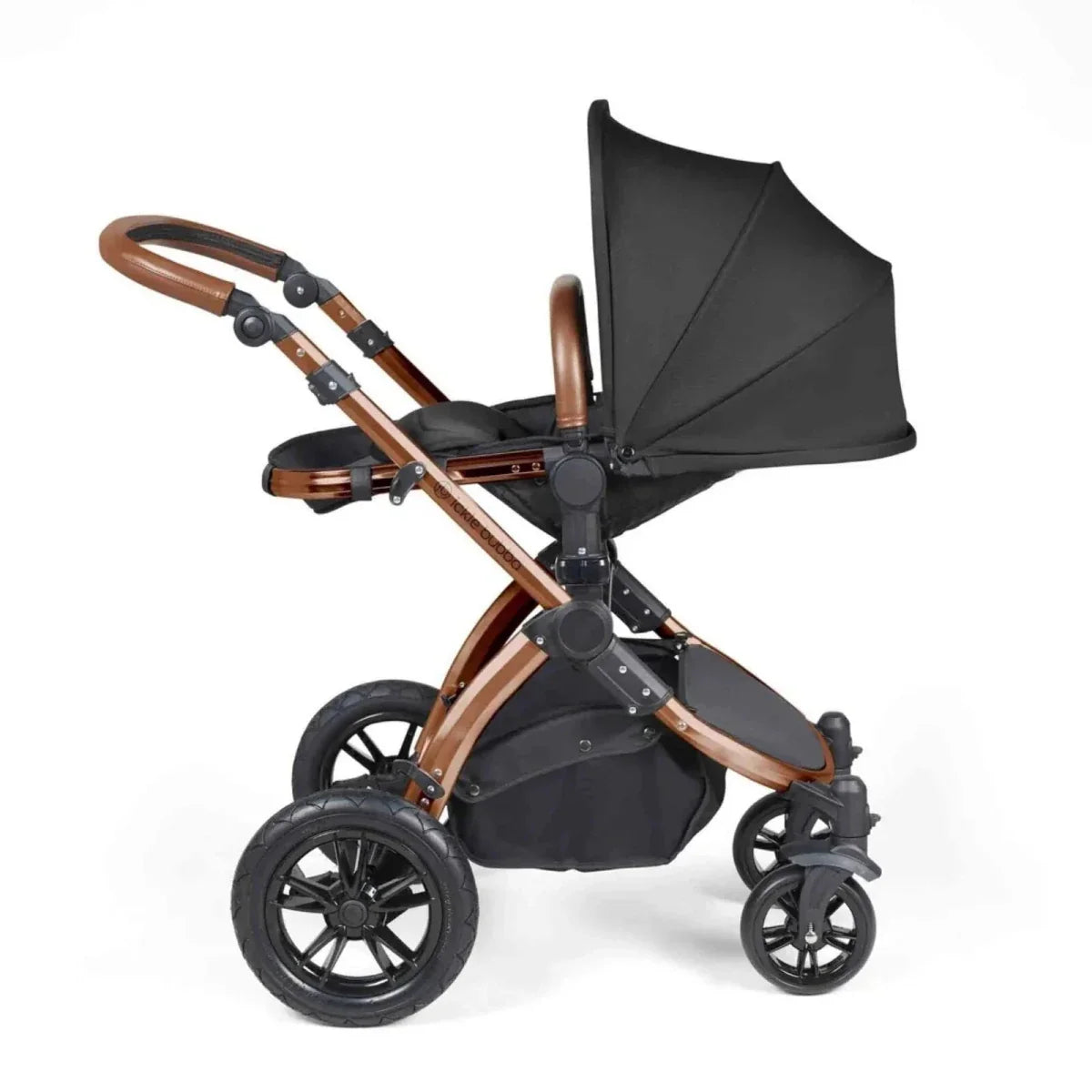 Ickle Bubba Stomp Luxe Travel System with i-Size Cirrus Car Seat & ISOFIX Base 12 pcs - Bronze & Midnight & Tan