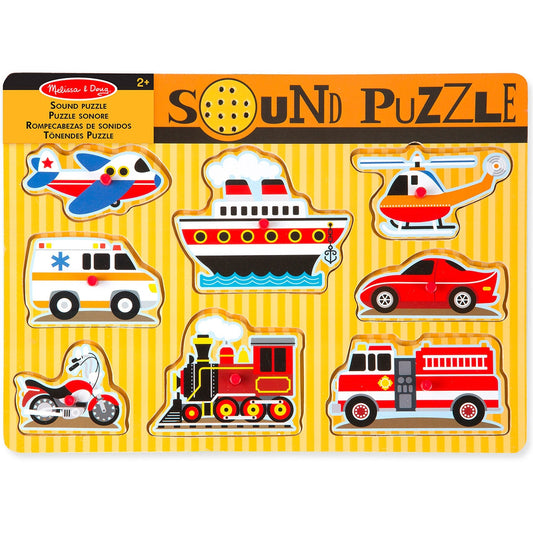 Melissa & Doug Vehicles Sound Peg Puzzle