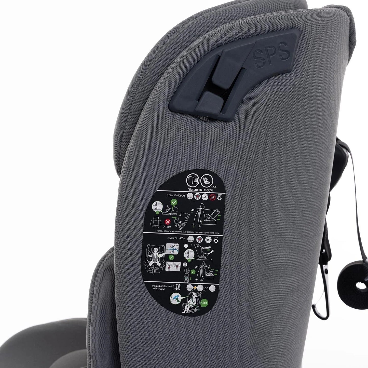 baby plus Pixi i-Size Group 0+/1/2/3 (Birth to 12 Years) Car Seat - Grey