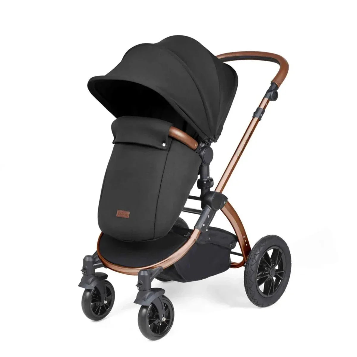 Ickle Bubba Stomp Luxe Travel System with i-Size Cirrus Car Seat & ISOFIX Base 12 pcs - Bronze & Midnight & Tan