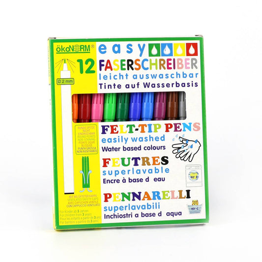 OkoNorm Water Based Felt-tip Pens - 12 colours