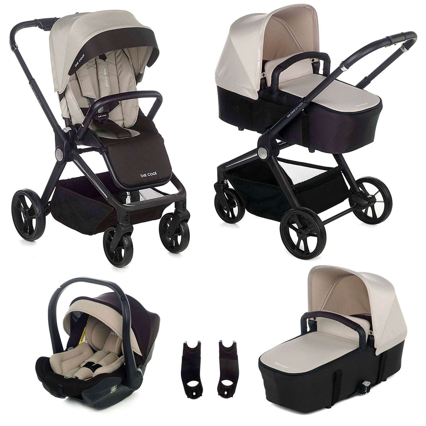 Be Cool Stratos 3in1: Pushchair + Carrycot + iSize Car Seat Travel System