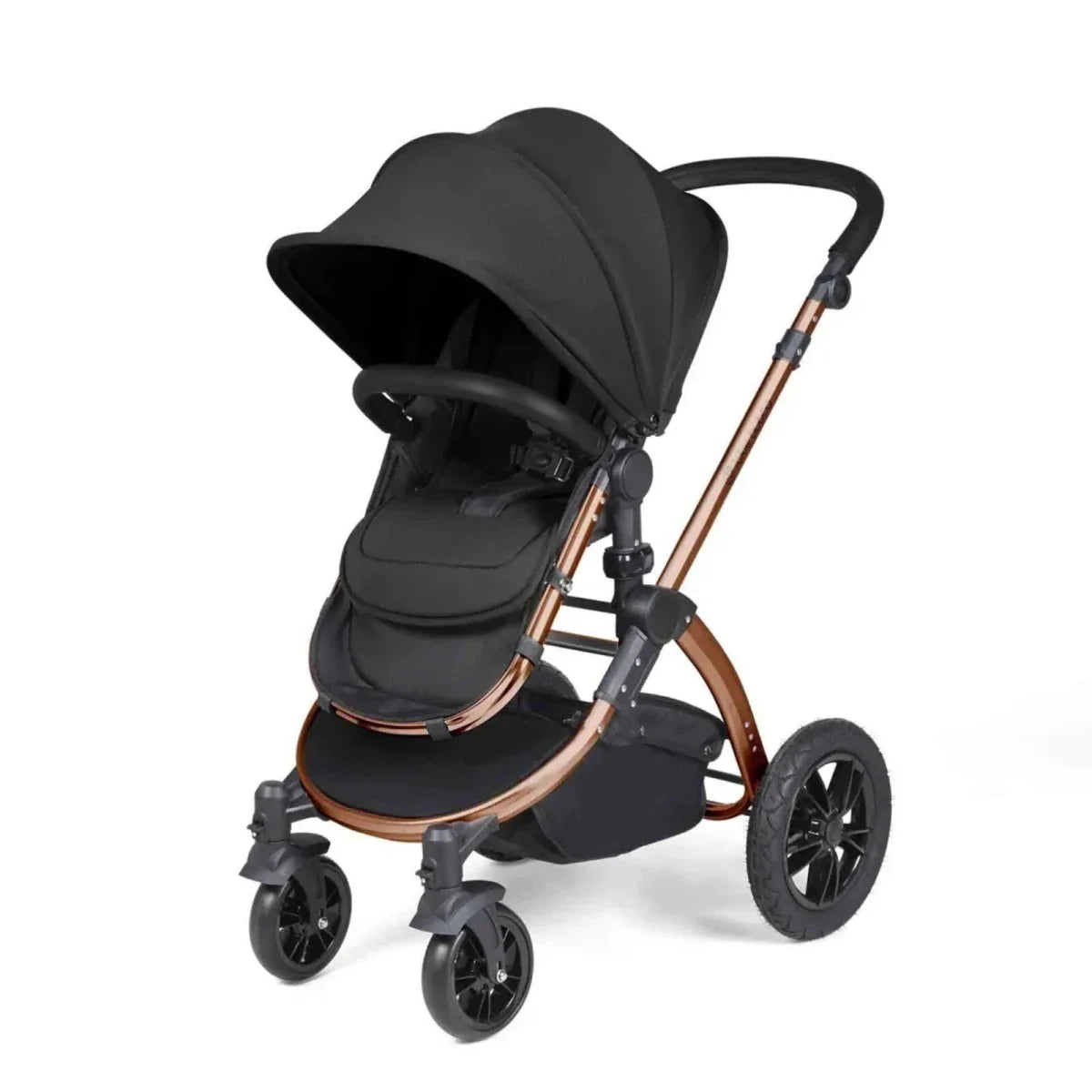 Ickle Bubba Stomp Luxe Travel System with i-Size Cirrus Car Seat & ISOFIX Base 12 pcs - Bronze & Midnight & Black