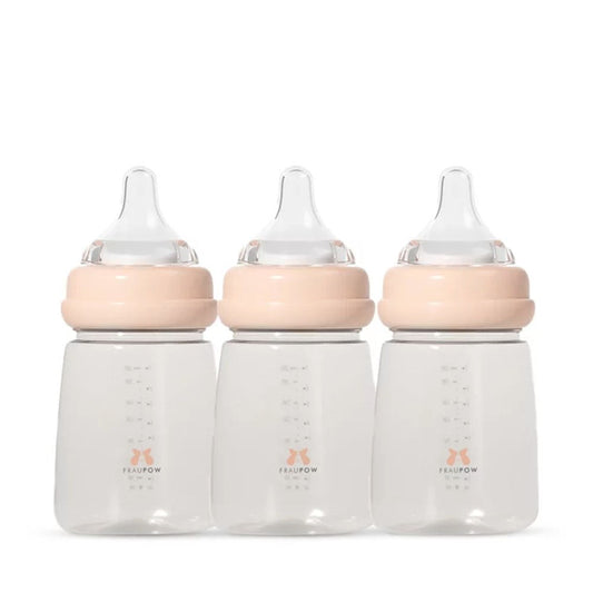 Fraupow Leak-Proof Milk Storage and Baby Feeding Bottles, 200ml, Pack of 3
