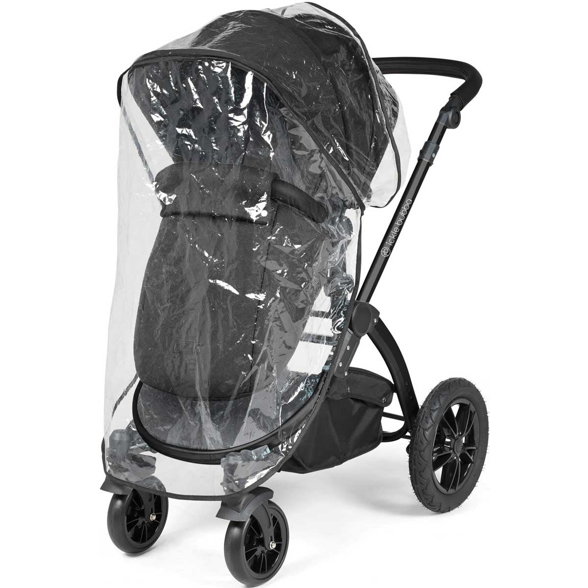 Ickle Bubba Stomp Luxe All-in-One Premium i-Size Travel System with ISOFIX Base, Black / Midnight / Black