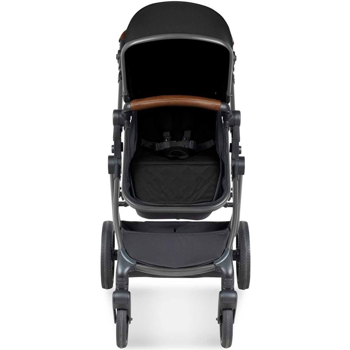 Ickle Bubba Cosmo All-in-One i-Size Travel System with ISOFIX Base, Gunmetal / Black / Tan