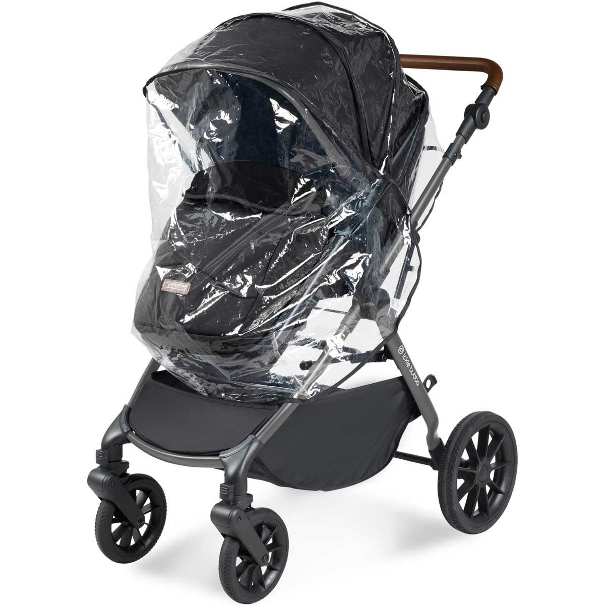 Ickle Bubba Cosmo All-in-One i-Size Travel System with ISOFIX Base, Gunmetal / Black / Tan