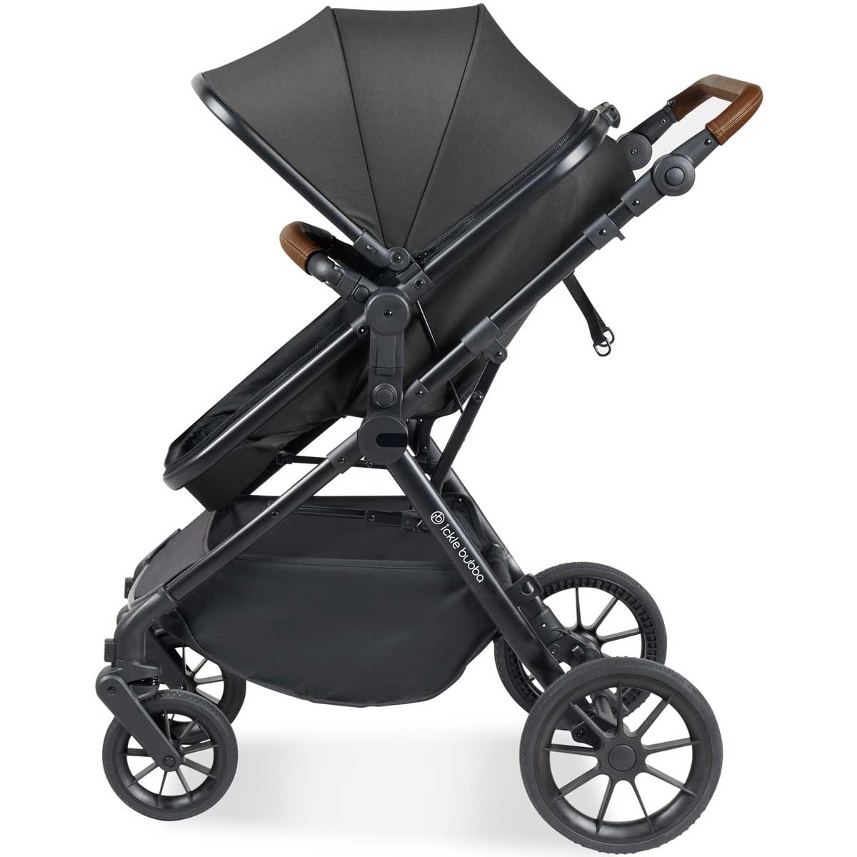 Ickle Bubba Cosmo 2-in-1 Pram & Pushchair - Black / Graphite Grey / Tan