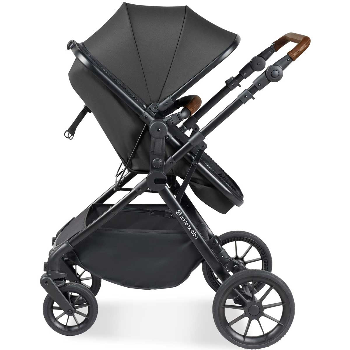 Ickle Bubba Cosmo 2-in-1 Pram & Pushchair - Black / Graphite Grey / Tan
