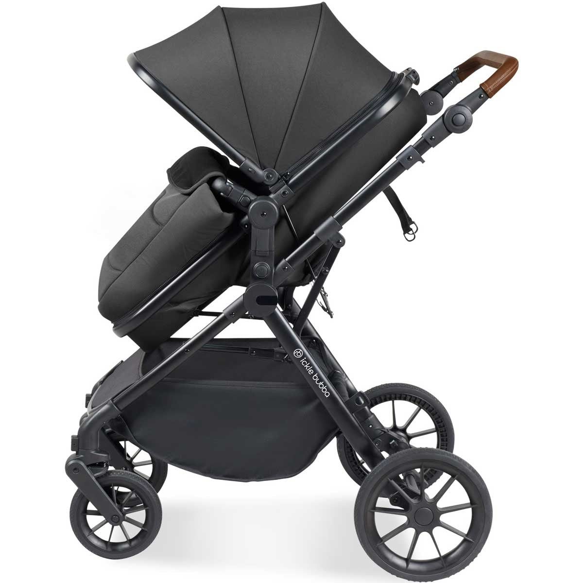 Ickle Bubba Cosmo 2-in-1 Pram & Pushchair - Black / Graphite Grey / Tan