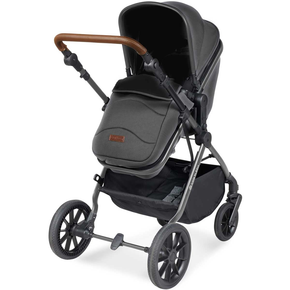 Ickle Bubba Cosmo 2-in-1 Pram & Pushchair - Black / Graphite Grey / Tan