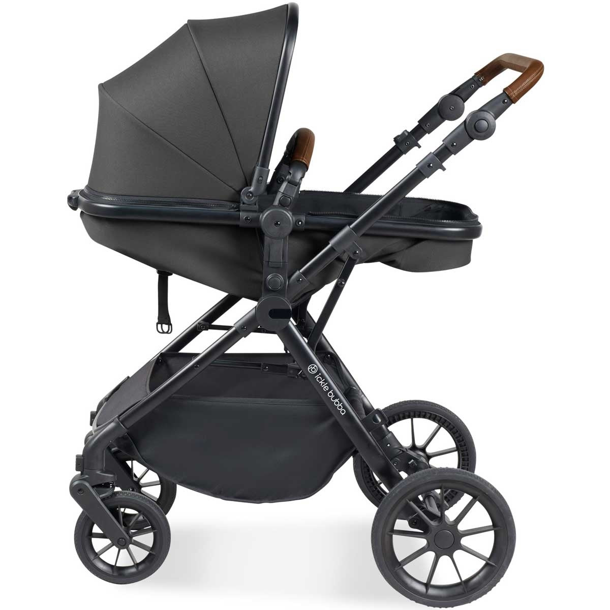 Ickle Bubba Cosmo 2-in-1 Pram & Pushchair - Black / Graphite Grey / Tan