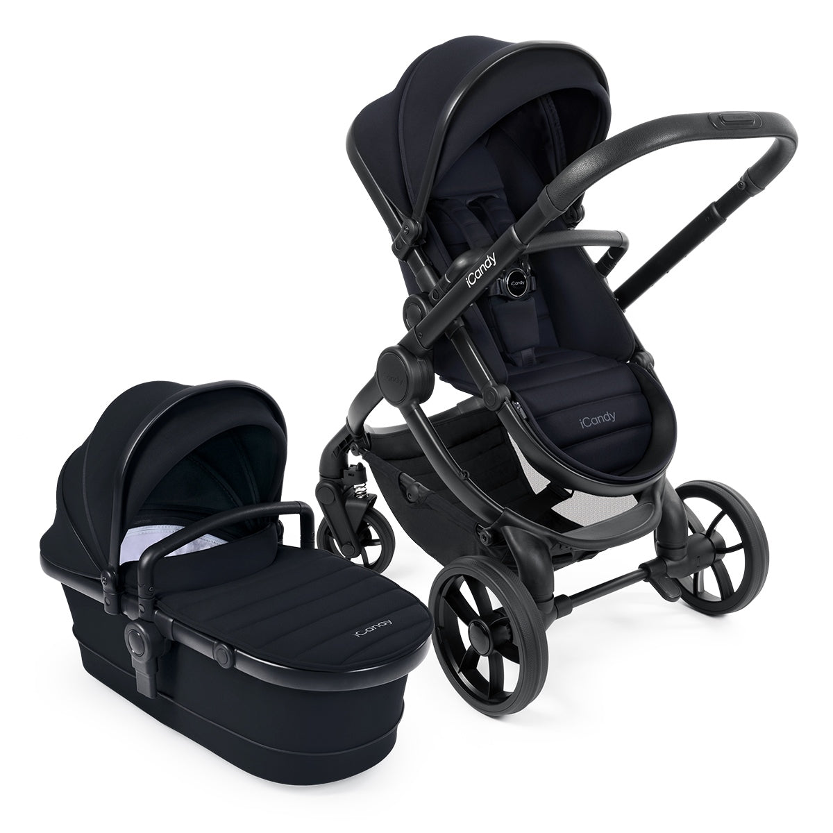iCandy Peach 7 Pushchair and Carrycot Complete Bundle, Black