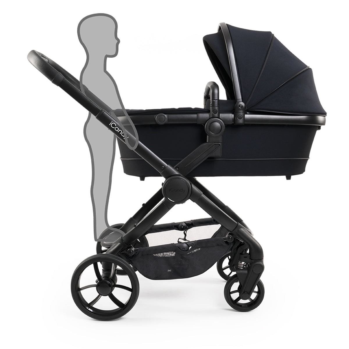 iCandy Peach 7 Pushchair and Carrycot Complete Bundle, Black