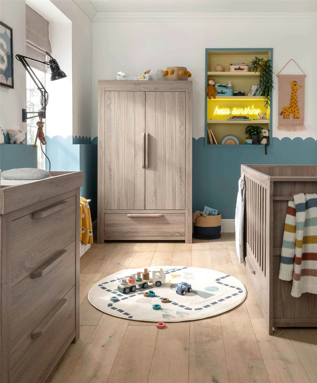 Mamas & Papas Franklin 3 Piece Cot Bed Range with Dresser and Double Wardrobe