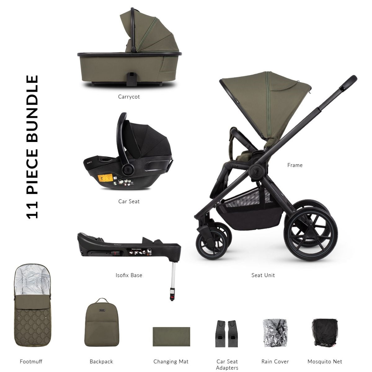 Venicci Tinum Edge 3in1 + Isofix Base Complete Travel System Bundle