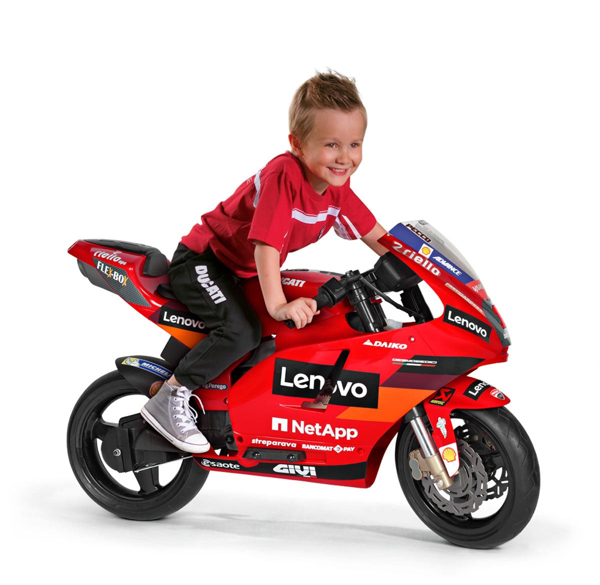 Peg Perego Ducati Desmosedici GP 12volt Motorbike with Stabilisers, 3+ years