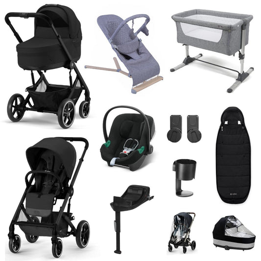 Cybex Balios S Lux Essential Travel & Nursery Bundle, Moon Black