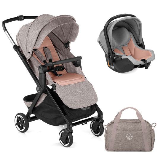 Jane Newel Pushchair & Koos i-Size R1 Travel System, Pale