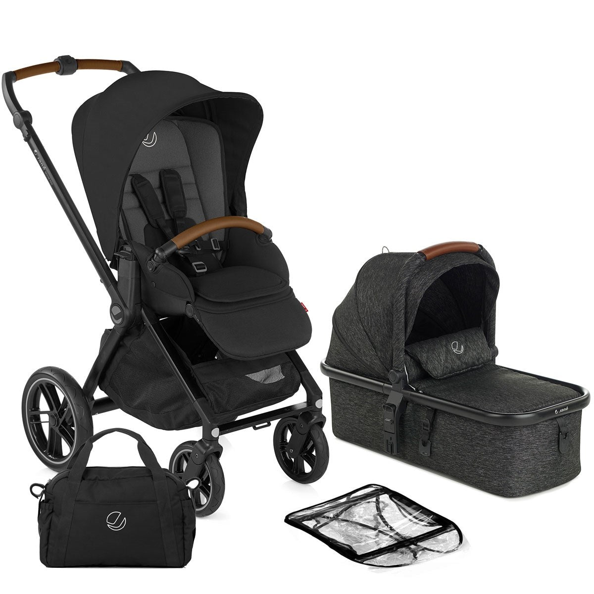 Jane Muum Pro Essential Travel System & Starter Nursery Bundle, Cold Black