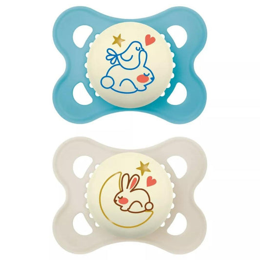 MAM Pure Night 6+M Soother 2pk - Boy