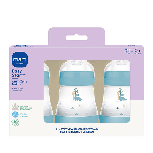 MAM Easy Start 160ml Bottle -3 Pk Blue (Design May Vary)